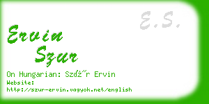 ervin szur business card